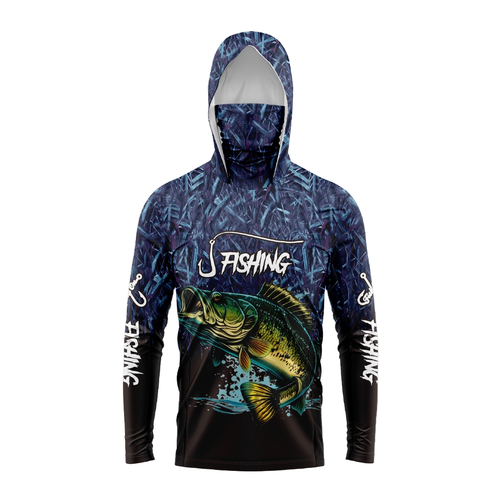 Hoodie Pancing Pria Motif Ikan - Sports Mask Breathable ulasan dan harga